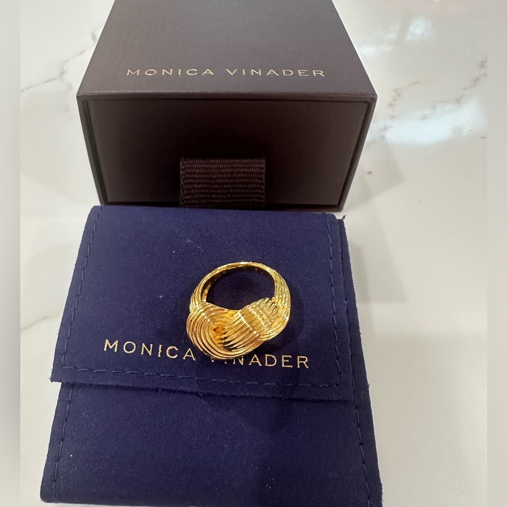 MONICA VINADER Gold Textured Ring